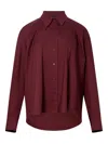 Pushbutton Buttoned Long-sleeves Blouse In Red