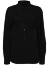 Pushbutton Classic Collar Shirt In Black