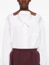 Pushbutton White Movable Collar Shirt In White