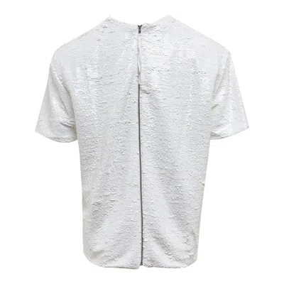 Pushbutton Crying Girl Sequin Top In White