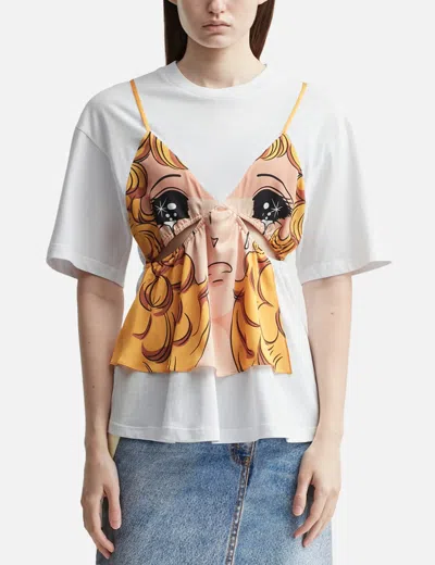 Pushbutton Crying Girl Slip Layered Top In Yellow