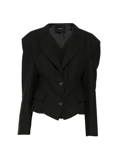 Pushbutton Curved Convertible Blazer In Black