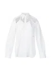 Pushbutton Cut-out Shirt In White