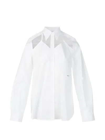 Pushbutton Cut-out Shirt In White