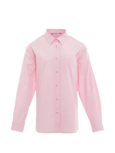 Pushbutton Cut-out Detail Shirt In Pink