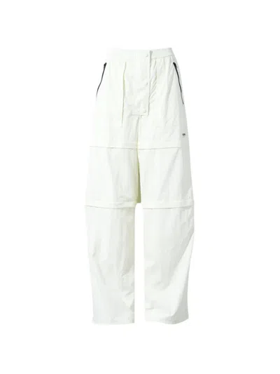 Pushbutton Detachable Three-way Trousers In White