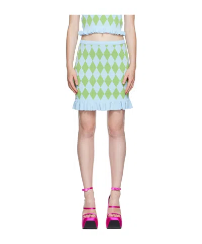 PUSHBUTTON DIAMOND PATTERN MINI SKIRT