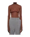 Pushbutton Dummy Shaped Mesh Top In Brown