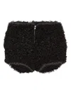 Pushbutton Faux-fur Shorts In Brown
