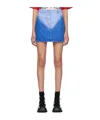 Pushbutton Gradient Denim Mini Skirt In Blue