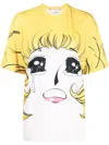 Pushbutton Graphic-print T-shirt Dress In Yellow