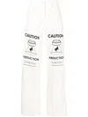 Pushbutton Graphic Straight-leg Jeans In White