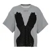 Pushbutton Gray Bustier Layered Top In Gray