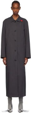 Pushbutton Gray Carnation Coat In Grey