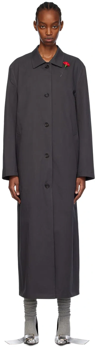 Pushbutton Gray Carnation Coat In Grey