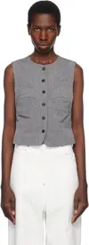 Pushbutton Gray Dummy Shaped Vest In Grey