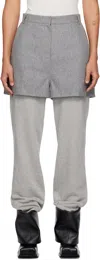 Pushbutton Gray Jersey Combi Sweatpants In Gray