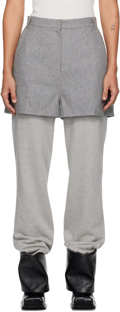 Pushbutton Gray Jersey Combi Sweatpants