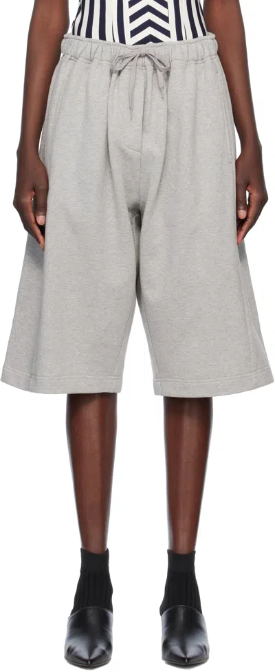 Pushbutton Gray Midi Sweatpants In Grey