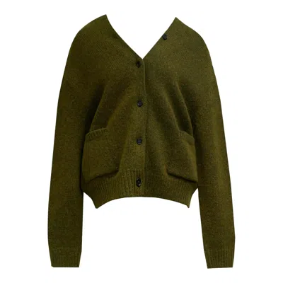 Pushbutton Green Strap Point Cardigan
