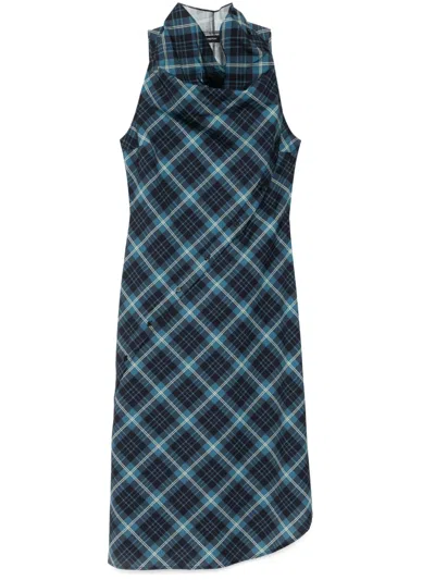 PUSHBUTTON HALTER SLEEVELESS DRESS