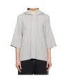 Pushbutton Hooded T-shirt In Gray