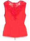 Pushbutton White Hourglass Sleeveless Top In 红色