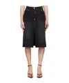 Pushbutton Hybrid Skirt Pants In Black