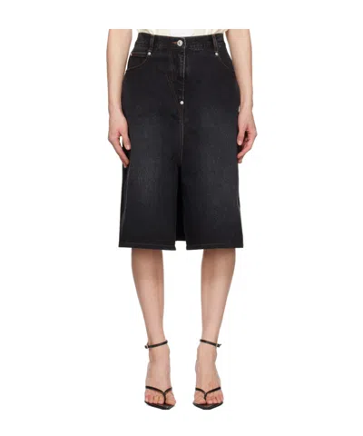 Pushbutton Hybrid Skirt Pants In Black