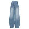 Pushbutton Kangaroo Wide Jeans In Blue