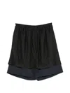 Pushbutton Lace-embellished Shorts In Black