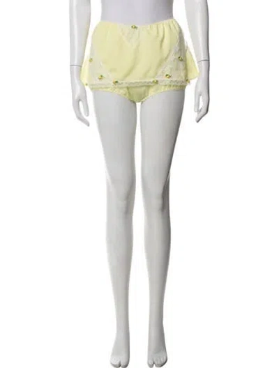 Pre-owned Pushbutton Lace Pattern Nightgown W/ Tags In Yellow