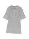 Pushbutton Layered Horizontal-stripe Polo In Gray