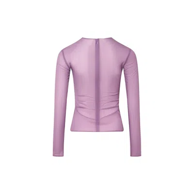 Pushbutton Light Purple Bra Detailed Mesh Top