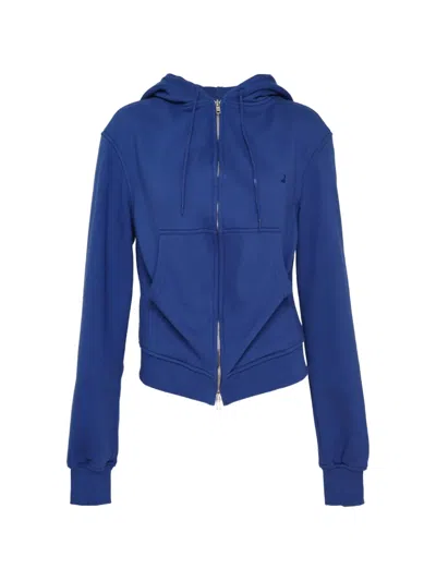 Pushbutton Logo-embroidered Zip-up Hoodie In Yellow