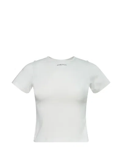 Pushbutton Logo-print Cropped T-shirt In Multi