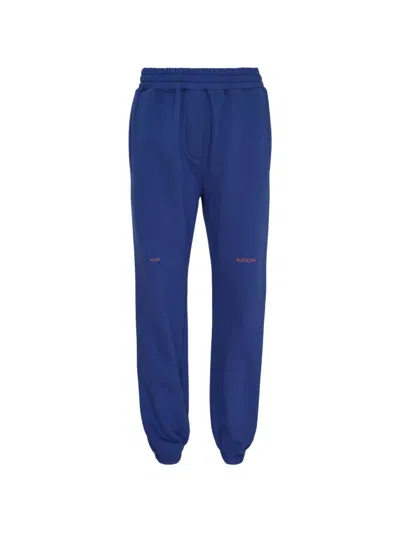 Pushbutton Logo-print Track Pants In Blue
