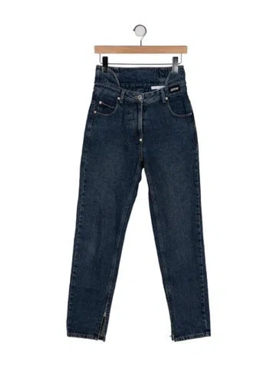 Pre-owned Pushbutton Mid-rise Straight Leg Jeans In Blue