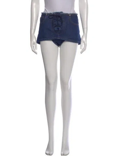 Pre-owned Pushbutton Mini Shorts W/ Tags In Gray