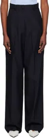 Pushbutton Navy Minimal Wide Trousers In Navy