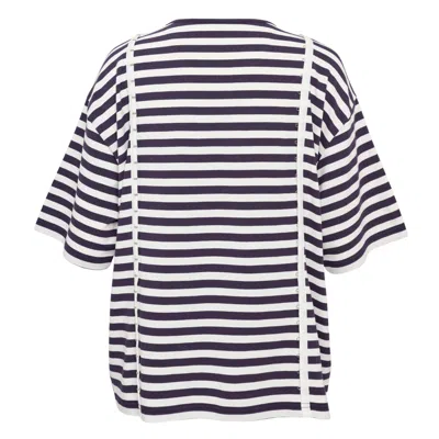 Pushbutton Navy Stripe Hook-and-eye Top In Multi