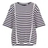 Pushbutton Navy Stripe Hook-and-eye Top In Multi
