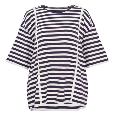Pushbutton Navy Stripe Hook-and-eye Top In Multi