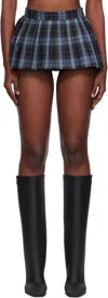 Pushbutton Navy Volumed Micro Skort In Blue