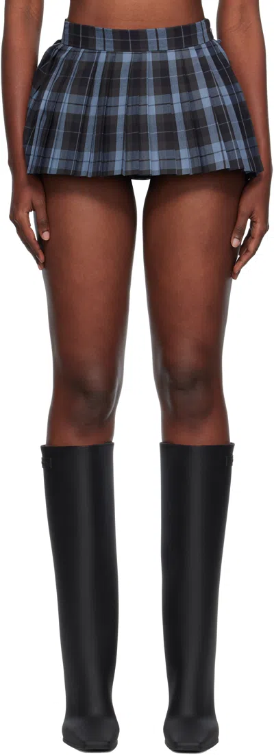 Pushbutton Navy Volumed Micro Skort In Blue