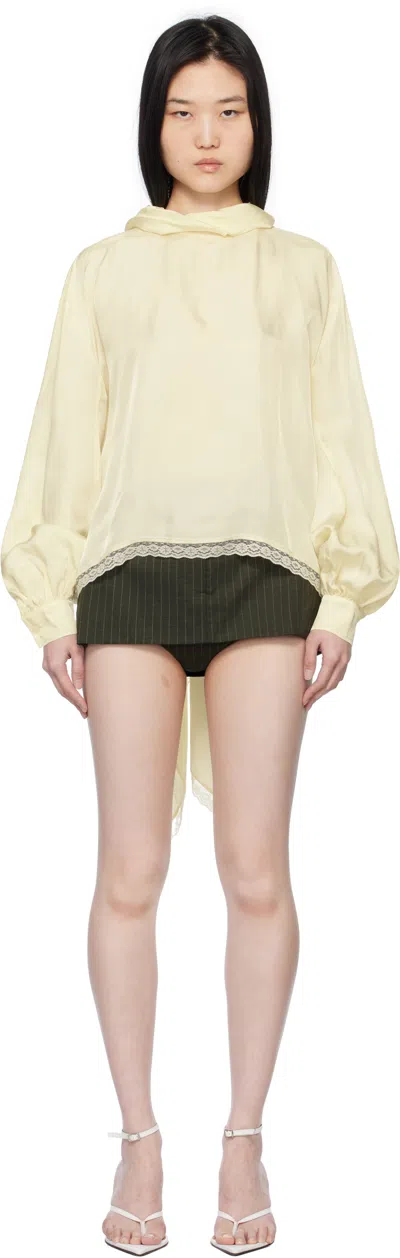 Pushbutton Off-white Two Way Blouse In Ivory