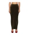 Pushbutton Patchwork Skirt Pants In Brown