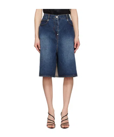 Pushbutton Patchwork Skirt Pants In Purple