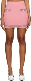 Pushbutton Pink Button Miniskirt In Pink