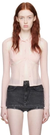 Pushbutton Pink Cutout Shirt In Pink